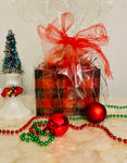 RED BLACK BUFFALO PLAID COOKIE BOX